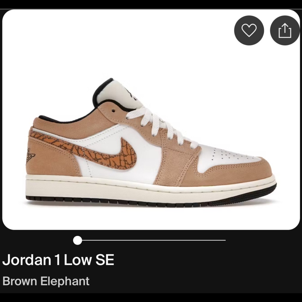 Nike Jordan 1 Low SE - Brown Elephant and White
